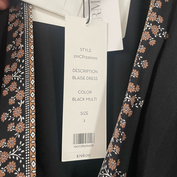 NWT Veronica Beard Blaise Black Multi Evening Gown Dress V-Neck Size 2 - Picture 5 of 7